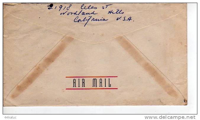 Enveloppe Partie De CANOGA PARK Californie En 1952  (scans Recto Et Verso) - Postal History