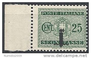 1944 RSI SEGNATASSE 25 CENT MNH ** VARIETà SOPRASTAMPA IN BASSO - RSI115 - Postage Due