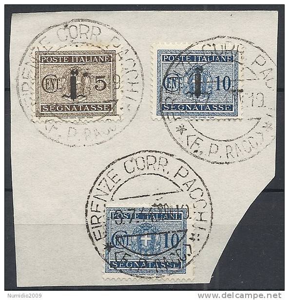 1944 RSI USATO SEGNATASSE FRAMMENTO 2 RSI E 1 REGNO - RSI117 - Postage Due