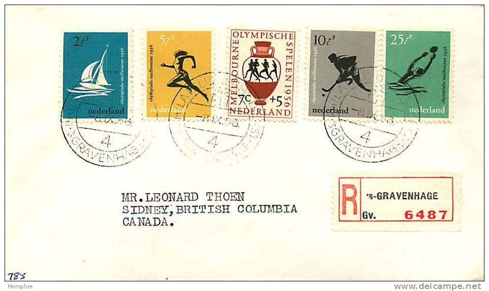 1956  Olympiade      Private FDC  To Canada   Olympic Games  Jeux Olympiques - FDC