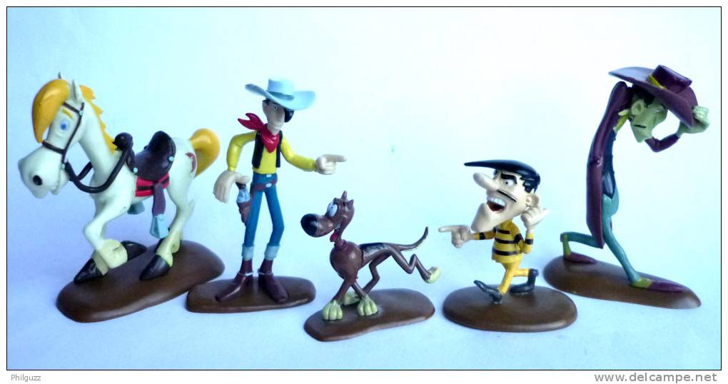 SERIE COMPLETE DE 5 FIGURINES PRIMES CASINO - LUCKY LUKE MORRIS 2007 - Autres & Non Classés