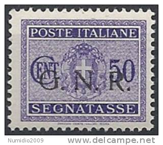 1944 RSI GNR BRESCIA I TIRATURA SEGNATASSE 50 CENT MNH ** - RSI113-8 - Taxe