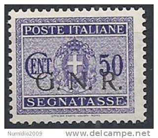 1944 RSI GNR BRESCIA I TIRATURA SEGNATASSE 50 CENT MNH ** - RSI113-10 - Portomarken