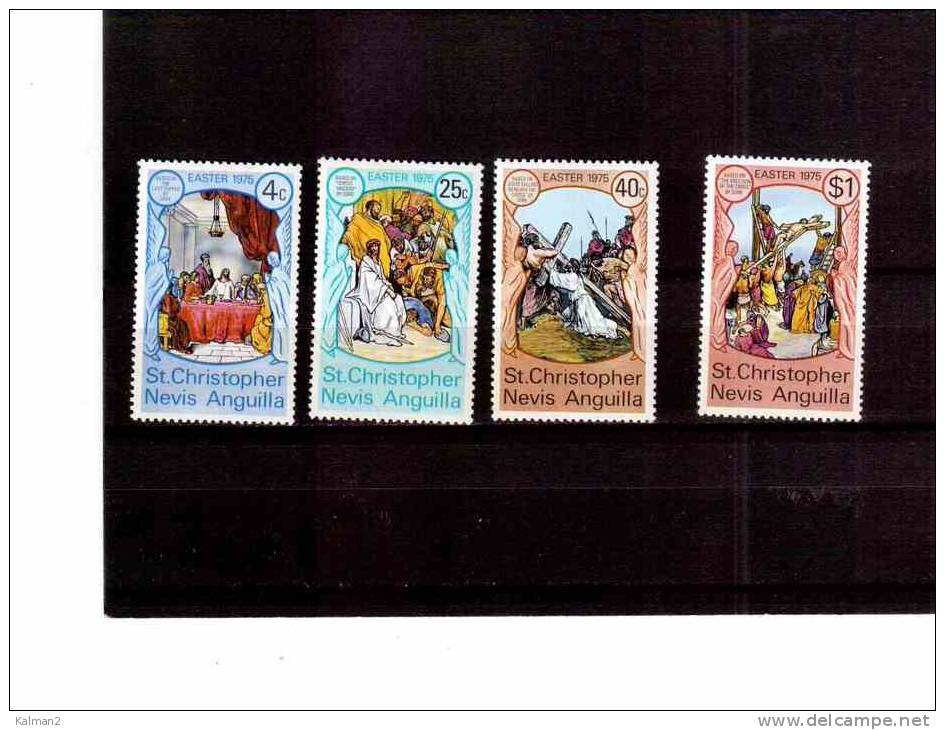 XX3695   -   ST.CHRISTOPHER-NEVIS-ANGU ILLA      -   MINT** COMPLETE SET  Y.T.  Nr.  312/315 - Easter