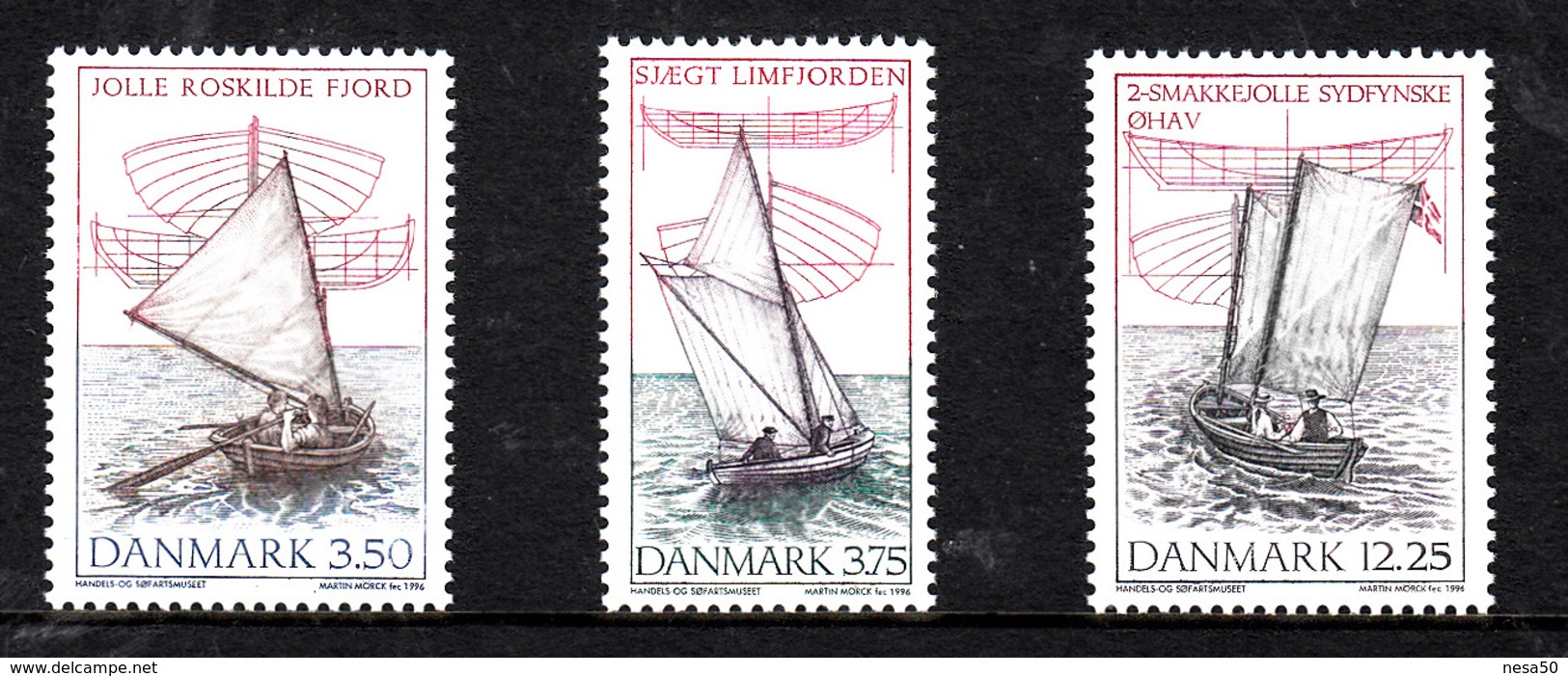 Denemarken ( AS) Postfris 1996 Minr 1127-1129 - Nuevos