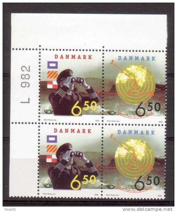 Denemarken ( AS) Postfris 1998 Mi Nr  1186+1187 2 Pair  Zeevaart - Unused Stamps