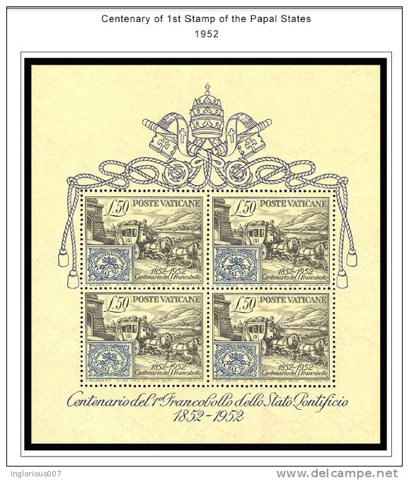 VATICAN CITY STAMP ALBUM PAGES 1929-2011 (191 color illustrated pages)