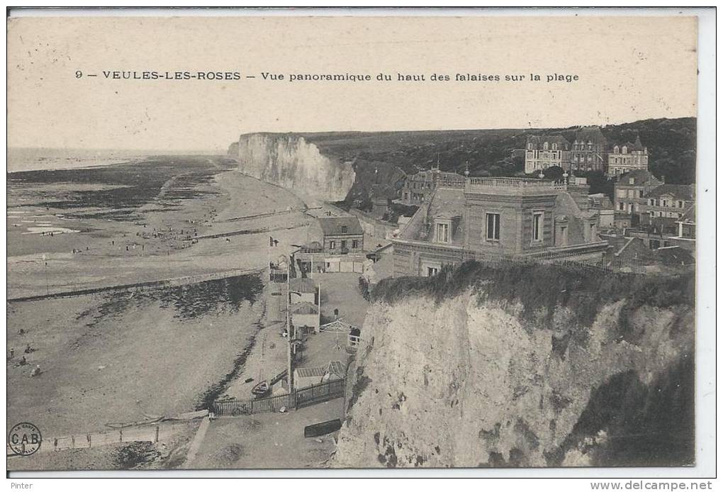 VEULES LES ROSES - Vue Panoramique Du Haut Des Falaises Sur La Plage - Veules Les Roses