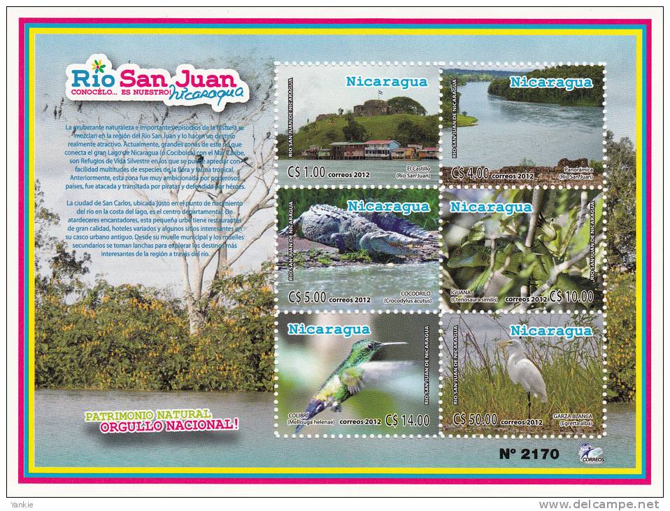 Nicaragua Flora & Fauna Rio San Juan MNH 2012 NEW - Nicaragua