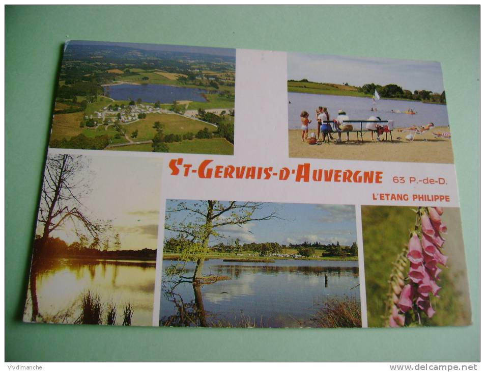 63 - ST GERVAIS D'AUVERGNE -  L'ETANG PHILIPPE - CPSM ECRITE - Saint Gervais D'Auvergne