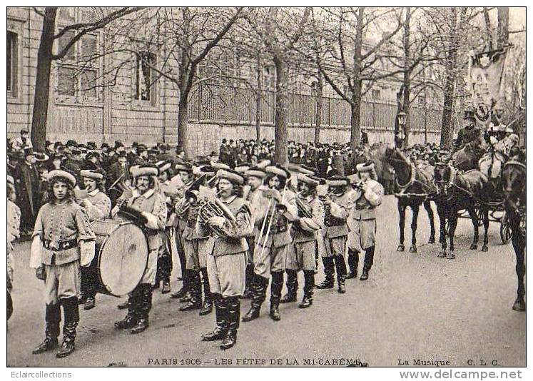 Paris  75 Fêts De La Mi-Carême 1905    La Musique - Lotes Y Colecciones