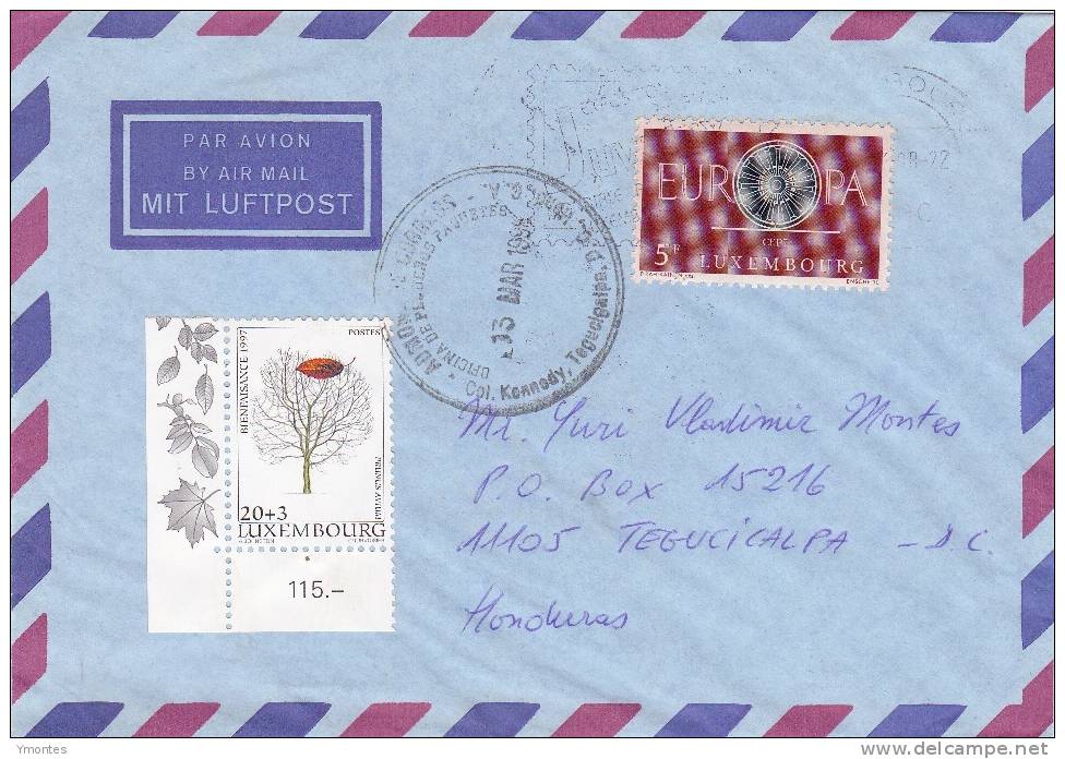 Cover Luxembourg To Honduras 1998 ( CEPT Stamp) - Storia Postale