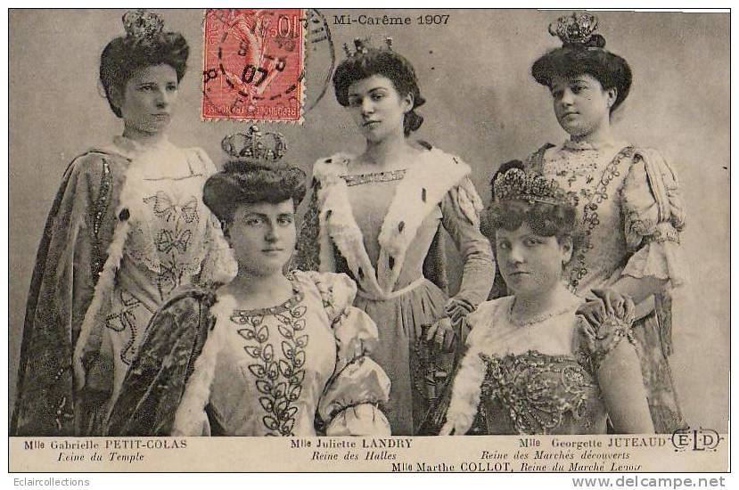 Paris 75  Mi-Carême 1907    Les Reines - Lotes Y Colecciones