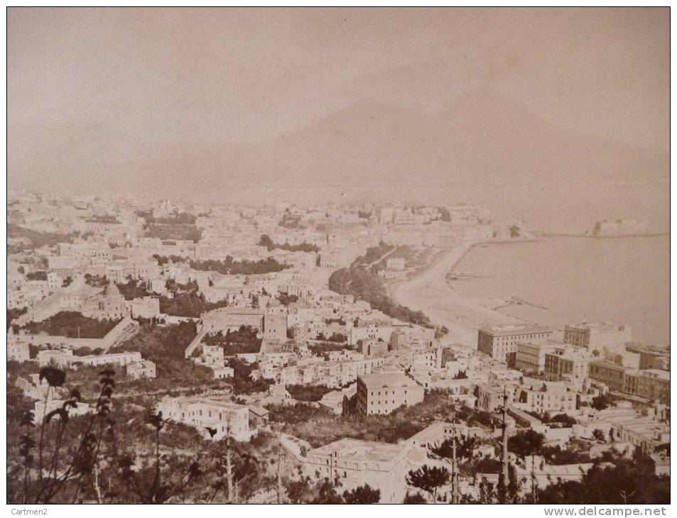 GRANDE FOTO CARTONNEE XIXeme : NAPOLI NAPLES 25 X 21 CM ITALIA - Luoghi