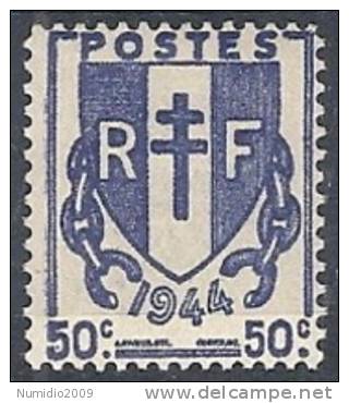 1945-47 FRANCIA STEMMA 50 CENT MH * - FR567 - 1941-66 Escudos Y Blasones