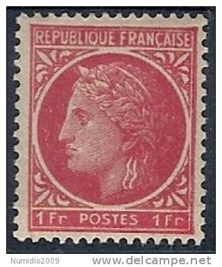 1945-47 FRANCIA CERERE CON ALLORO 1 F MH * - FR567 - 1945-47 Ceres Of Mazelin