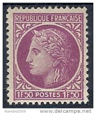 1945-47 FRANCIA CERERE CON ALLORO 1,50 F MH * - FR567-2 - 1945-47 Ceres (Mazelin)