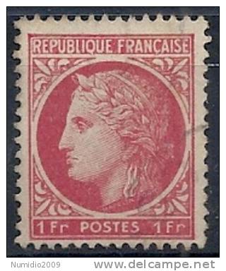 1945-47 FRANCIA USATO CERERE CON ALLORO 1 F - FR567-2 - 1945-47 Cérès De Mazelin