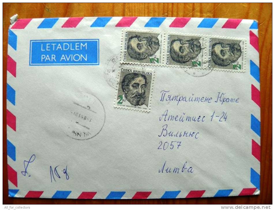 Cover Sent From Czechoslovakia To Lithuania, 1993, Sedlacek - Brieven En Documenten