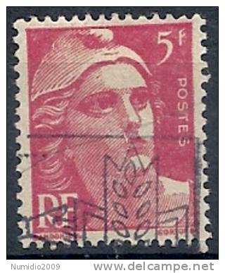 1945-47 FRANCIA USATO MARIANNA DI GANDON 5 F - FR573-5 - 1945-54 Marianne Of Gandon