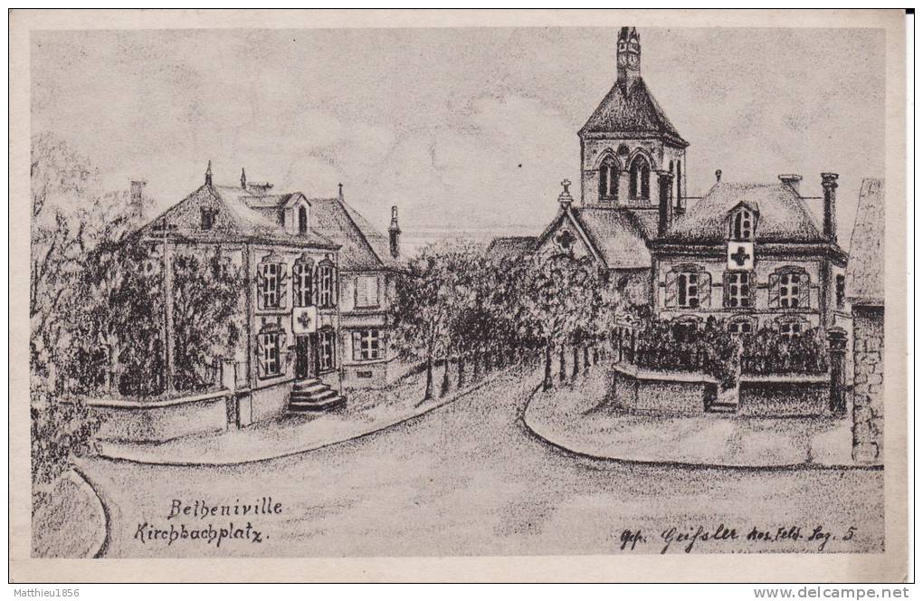 CPA BETHENIVILLE - Kirchbachplatz (A19, Ww1, Wk1) - Bétheniville