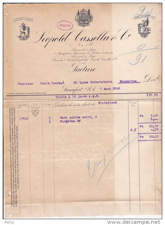 LEOPOLD CASSELLA - MANUFACTURE LYONNAISE DE MATIERES COLORAN TES - Profumeria & Drogheria