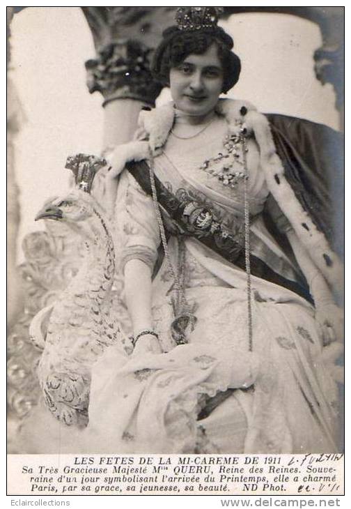 Paris 75  Fêtes De La Mi-Carême 1911   La Reine  Melle Quéru - Lots, Séries, Collections