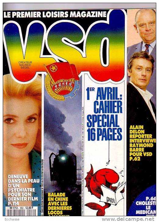 VSD 552 Chine Alain Delon Raymond Barre Prost Richard Bohringer Deneuve - People