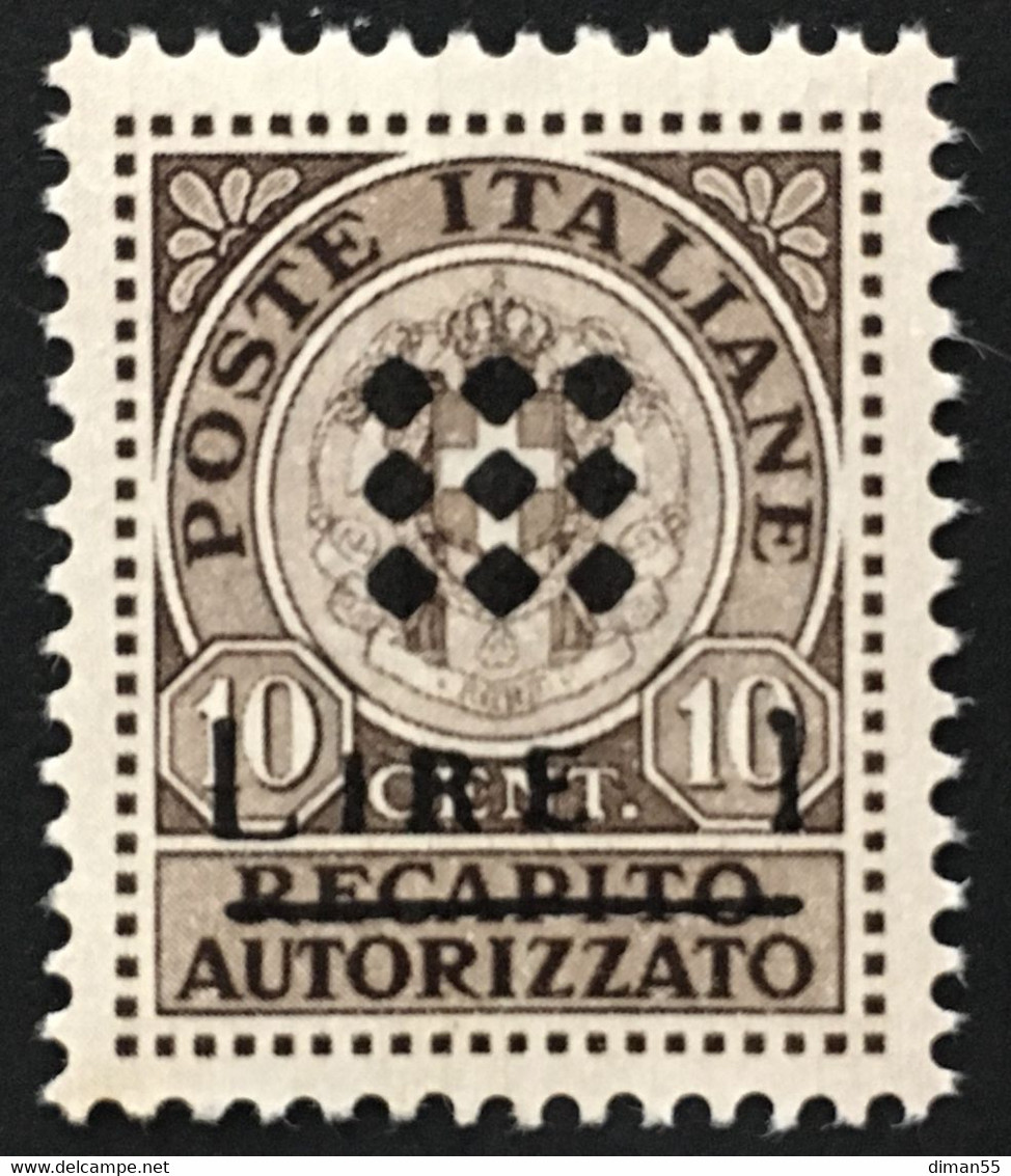 ITALIA EMISSIONI LOCALI - GUIDIZZOLO Rec. Aut. 1 - Cv 160 Euro - GOMMA INTEGRA - MNH** - Local And Autonomous Issues