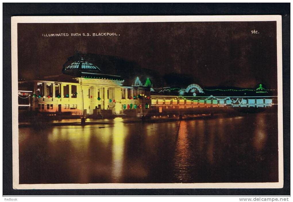RB 903 - Real Photo Postcard - Illuminated Bath S.S. Blackpool - Lancashire - Blackpool