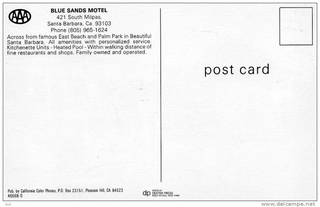 Etats-Unis > CA - California > SANTA BARBARA Blue Sands Motel   (421 South Milpas) *PRIX FIXE - Santa Barbara