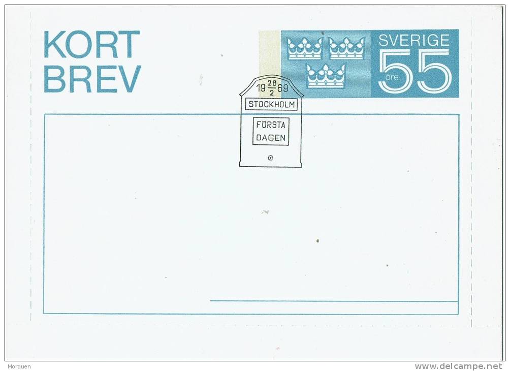 0026. Entero Postal 55 Ore STOCKHOLM (Suecia) 1969 - Entiers Postaux