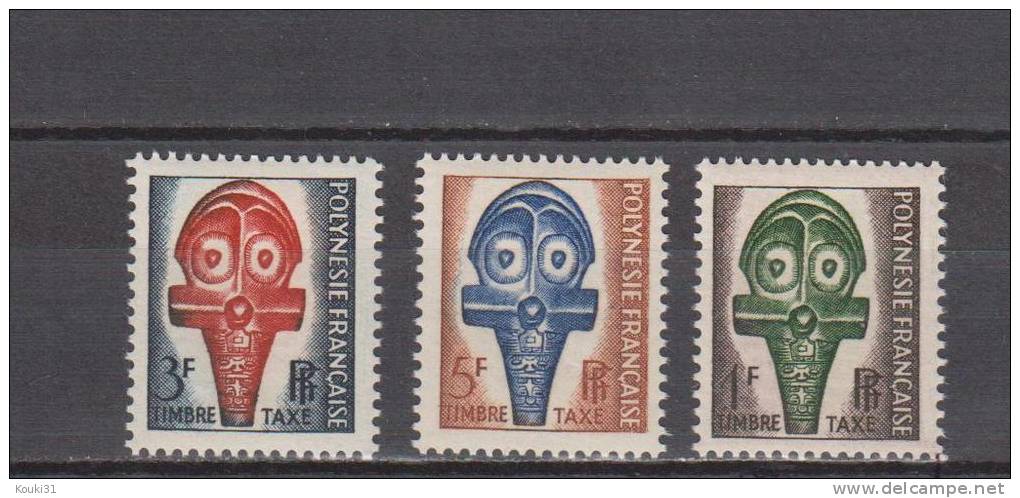 Polynésie YT Taxe 1/3 ** : Masque - 1958 - Timbres-taxe