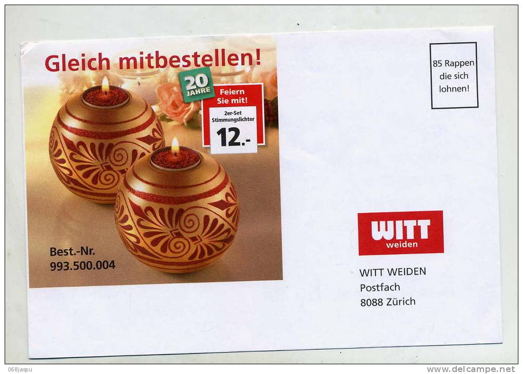 Enveloppe Illustrée Bougie Witt - Sonstige & Ohne Zuordnung