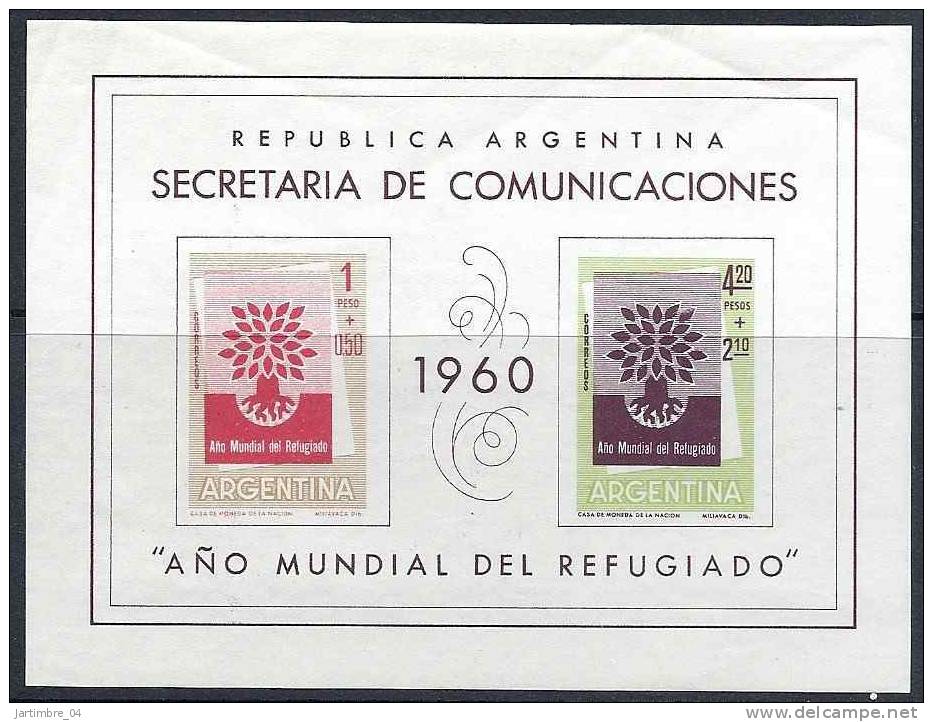 1960 ARGENTINE  BF 11* Réfugiés, Deuxieme Choix: Plis - Blocks & Sheetlets