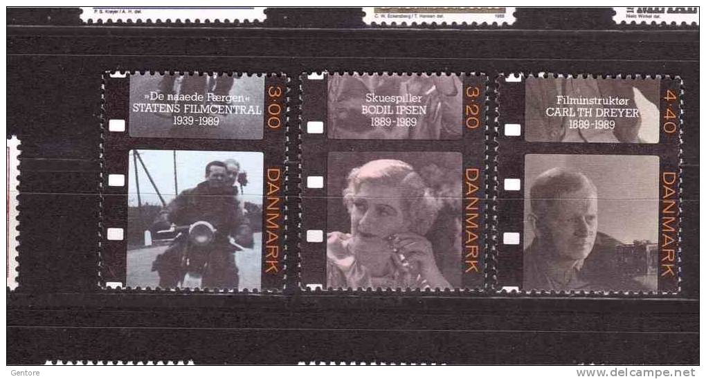 DENMARK 1989 Danish Cinema Michel Cat N° 960/62  Mint No Gum - Unused Stamps