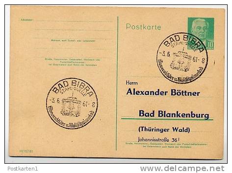 Brunnengebäude BAD BIBRA 1961 Auf DDR P68 Postkarte ZUDRUCK - Thermalisme