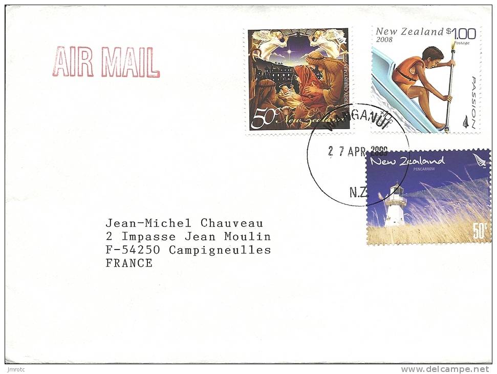Lettre   Nouvelle Zelande  2008  (2)  Phare - Covers & Documents