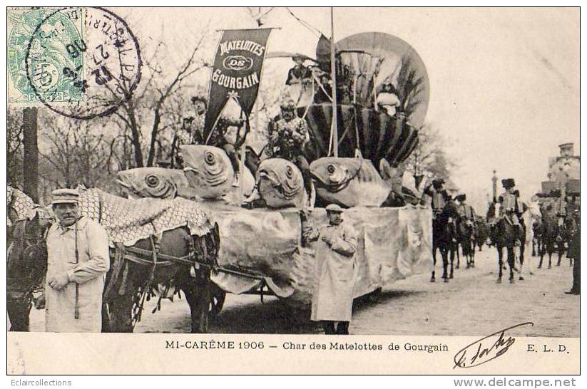 Paris 75  Mi-Carême 1906    Char Des Matelottes De Gourgain - Sets And Collections