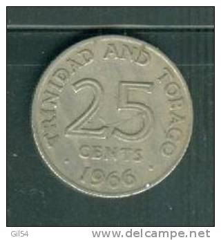 TRINIDAD &amp; TOBAGO 25 CENTS 1966 -  Laura5606 - Trinidad En Tobago