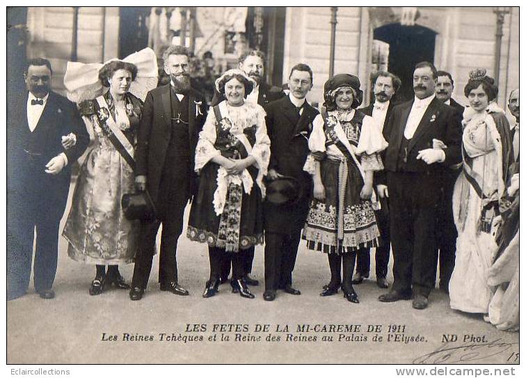Paris 75  Fêtes De La Mi-Carême 1911   Les Reines Tchèques - Sets And Collections