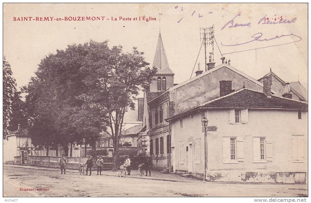 CPA - 51 - SAINT REMY EN BOUZEMONT - La Poste Et L'église - Saint Remy En Bouzemont