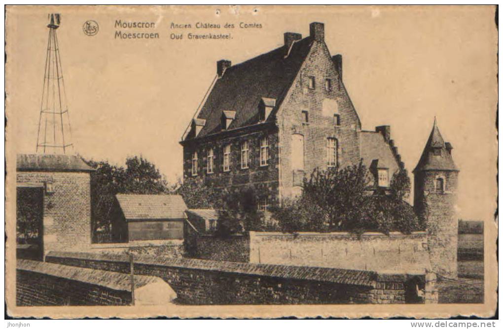 Belgique-Carte Postale-Mouscron-Ancien Chateau Des Comtes-Oud Gravenkastel-nouveaux,2/s Ca N S - Mouscron - Moeskroen