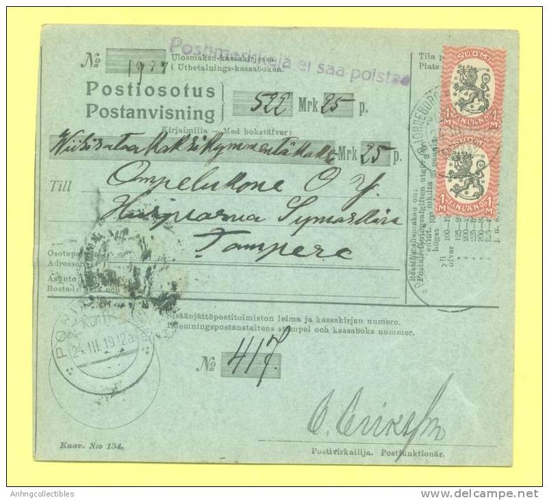 Finland: Old Cover - 1919 Postmark - Lettres & Documents