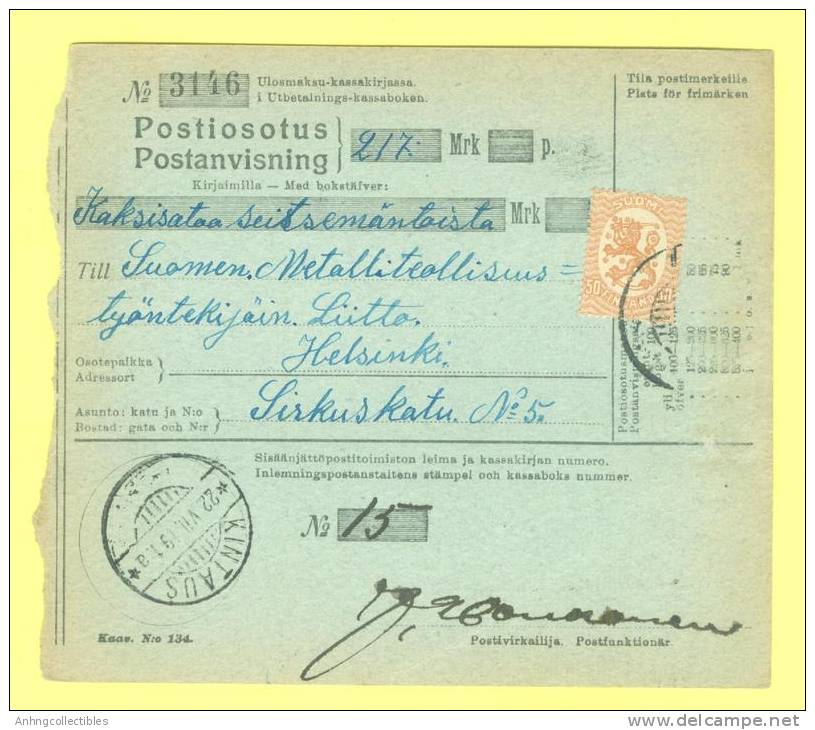 Finland: Old Cover - 1919 Postmark - Covers & Documents