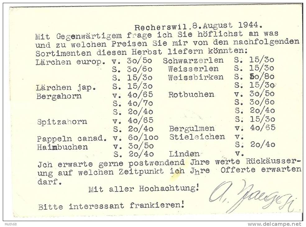 1944 Firmenkarte Nach Wüttemberg Mit Zensur - Covers & Documents