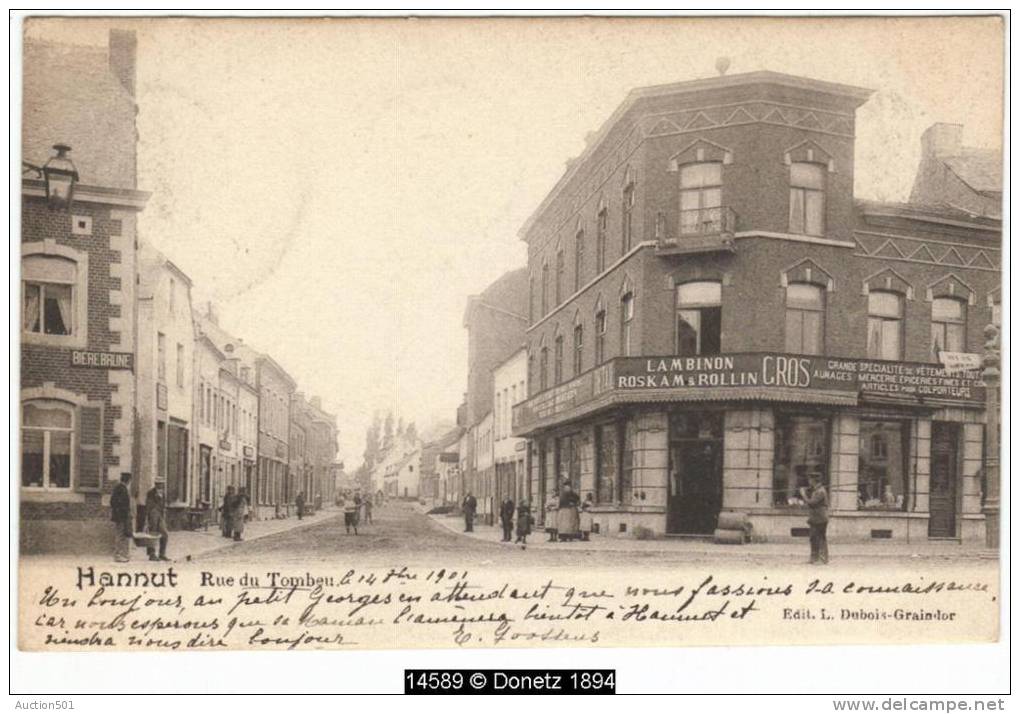 14589g RUE Du TOMBEAU - BRASSERIE - LAMBINON ROSKAM &amp; ROLLIN Vêtements - HANNUT - 1901 - Hannuit