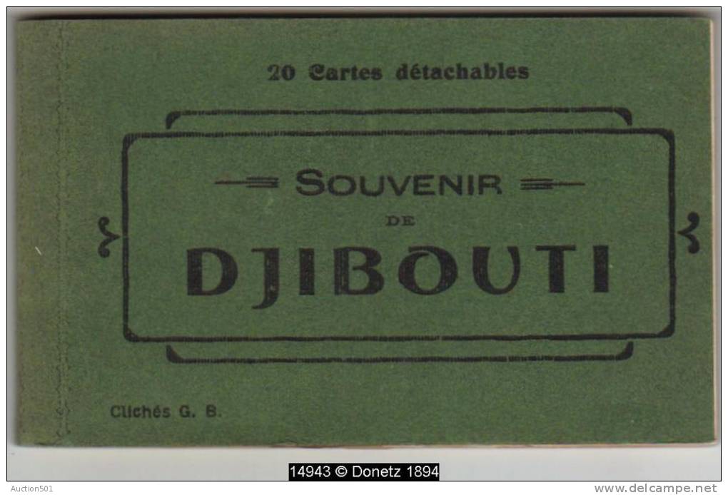 14943g DJIBOUTI - Résidence Du Gouverneur - Quais De Douane - Place Ménélik - Rue Ras Makonen - Carnet 20 Cartes Complet - Djibouti