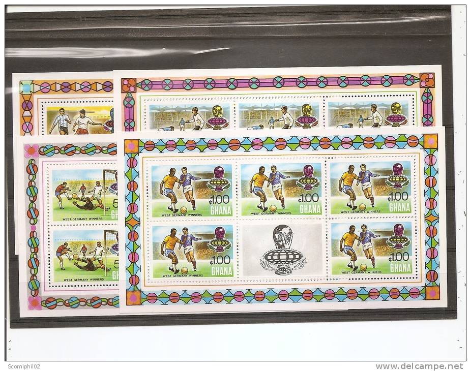 Coupe Du Monde-1974 ( 520/23 Xxx-MNH- Du Ghana En Petites Feuilles D'émission à Voir) - 1974 – Germania Ovest