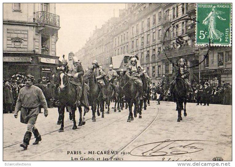 Paris 75  Fêtes De La Mi-Carême 1910    Les  Gaulois Et Des Francs - Lots, Séries, Collections